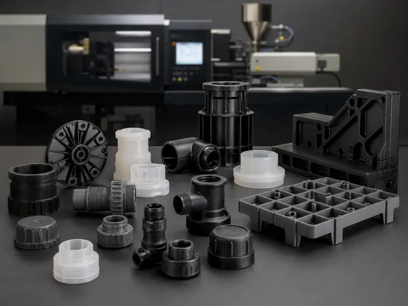 Injection-molded polyethylene industrial parts