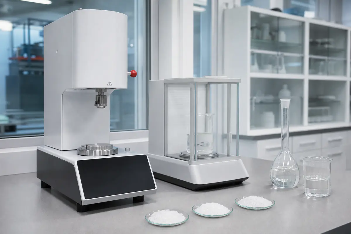 Polymer material quality control workspace
